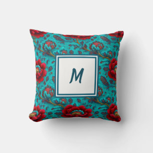 Personalised Monogram – Elegant Modern Floral Cushion