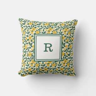 Personalised Monogram - Elegant Modern Floral Cushion