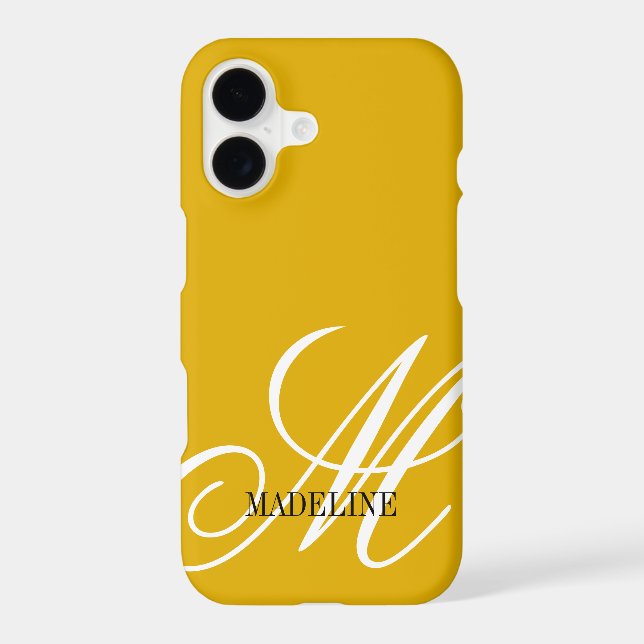Personalised monogram elegant mustard yellow (Back)