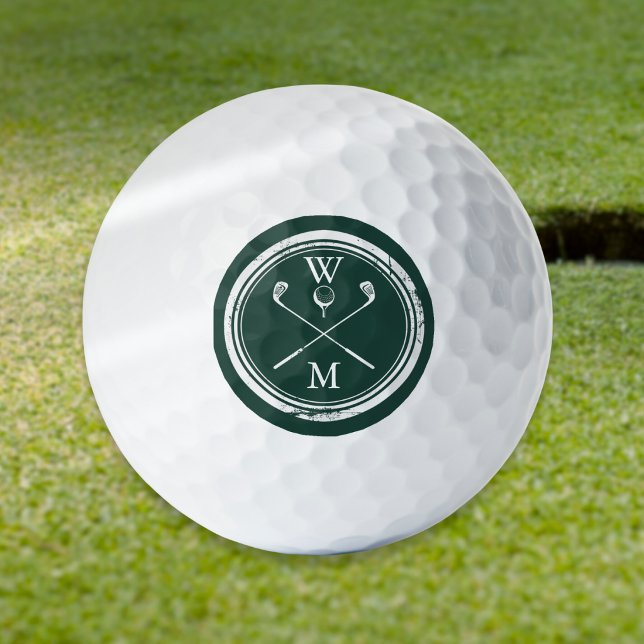 Personalised Monogram Emerald Green Golf Balls (Personalized Monogram Emerald Green Golf Balls)