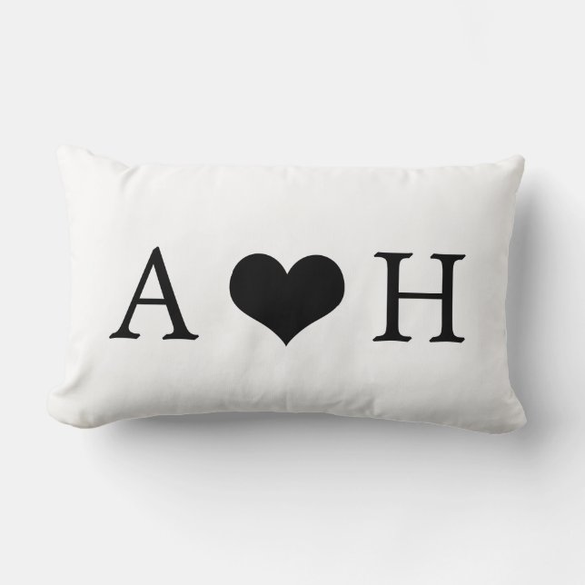 Personalised Monogram Engagement Home Decor Pillow (Front)