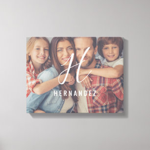Personalised Monogram Family Photo Canvas
