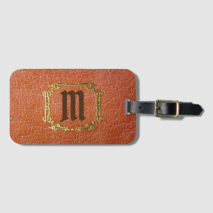 Personalised Monogram Faux Leather Luggage Tag