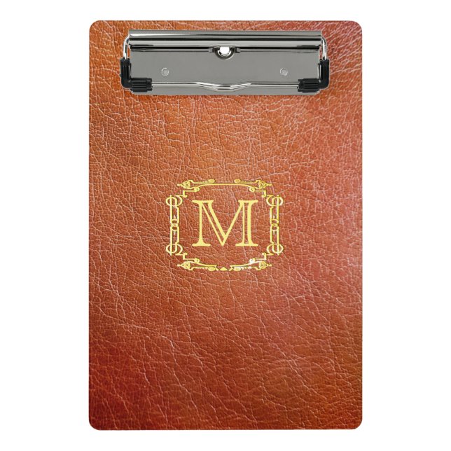 Personalised Monogram Faux Leather Mini Clipboard (Front)