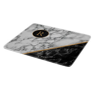 Personalised Monogram Faux Marble Cutting Board