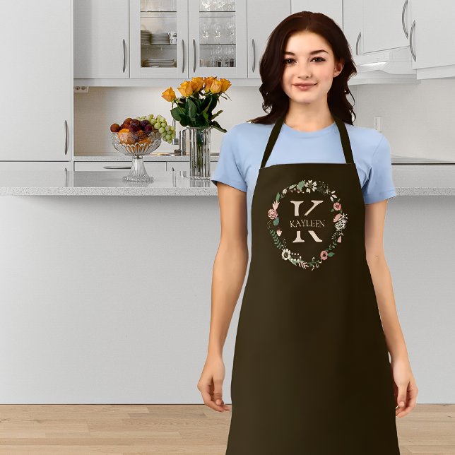 Personalised Monogram Floral Apron (Creator Uploaded)