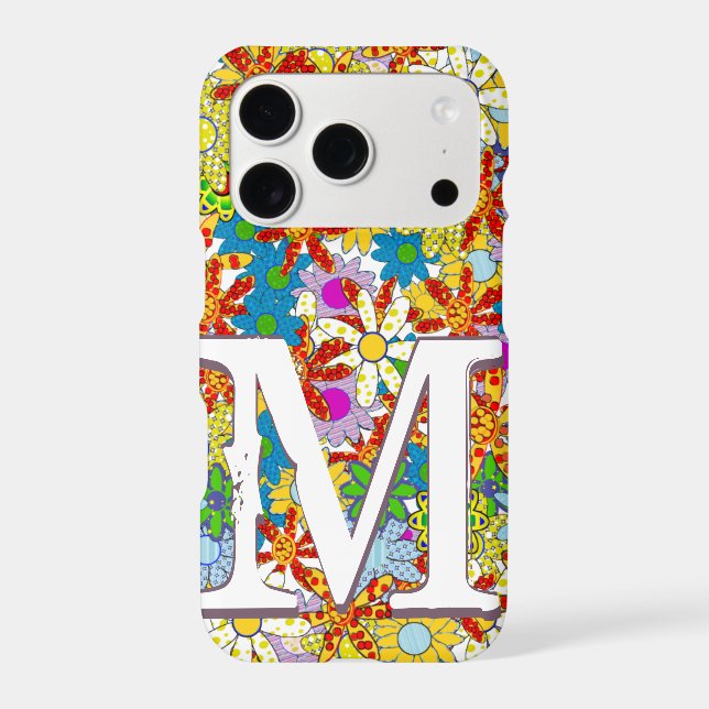Personalised Monogram  Floral Pattern Phone (Back)