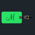 Personalised Monogram Fluorescent Yellow Luggage Tag<br><div class="desc">This design was created through digital art. It may be personalised by clicking the customise button and changing the colour, adding a name, initials or your favourite words. Contact me at colorflowcreations@gmail.com if you with to have this design on another product. Purchase my original abstract acrylic painting for sale at...</div>