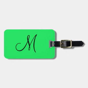 Personalised Monogram Fluorescent Yellow Luggage Tag