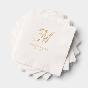 Personalised Monogram Foil Stamped Wedding Napkins