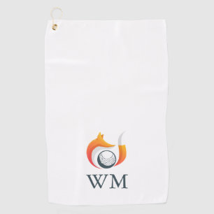 Personalised Monogram Fox And Ball  Golf Towel
