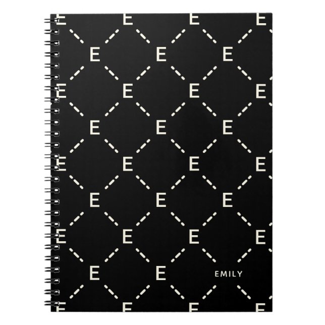 Personalised Monogram Geometric Pattern Notebook | (Front)