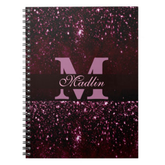 personalised monogram glitter notebook