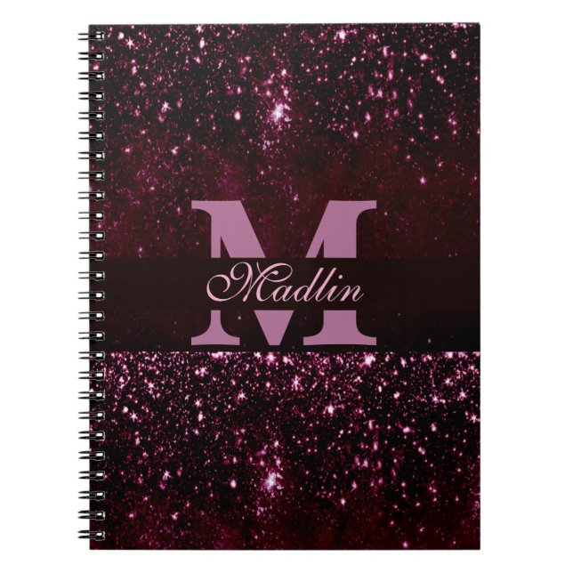 personalised monogram glitter notebook (Front)