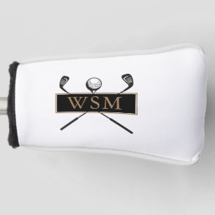 Personalised Monogram Gold and Black Stylish Golf Head Cover