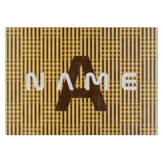 Personalised Monogram Gold Luxury Elegant Abstract Cutting Board (Front)