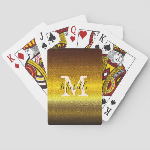 Personalised monogram gold  playing cards