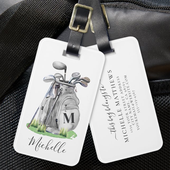 Personalised Monogram Golf Bag Luggage Tag (Personalized Monogram Golf Bag Luggage Tag)
