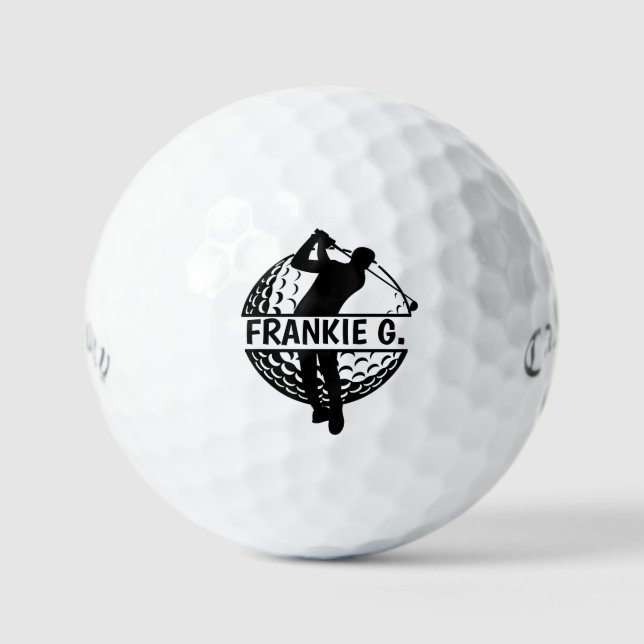 Personalised Monogram Golf Balls - Custom Gift Set (Front)