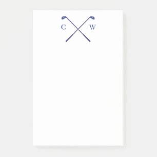 Personalised Monogram Golf Club Blue Post-Its Post-it Notes