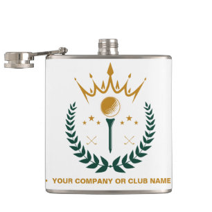 Personalised Monogram Golf Club Name Hip Flask