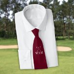 Personalised Monogram Golf Clubs Burgundy Red Golf Tie<br><div class="desc">Personalise the monogram in classic typography to create a unique golf gift and keepsake for any golfer. Designed by Thisisnotme©</div>