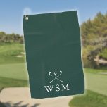 Personalised Monogram Golf Clubs Emerald Green Golf Towel<br><div class="desc">Personalise the monogram in classic typography to create a unique golf gift and keepsake for any golfer. Designed by Thisisnotme©</div>