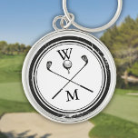 Personalised Monogram Golf Clubs Key Ring<br><div class="desc">Personalise the initials to create a great monogram golf gift and keepsake. Designed by Thisisnotme©</div>