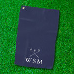 Personalised Monogram Golf Clubs Navy Blue Golf Towel<br><div class="desc">Personalise the monogram in classic typography to create a unique golf gift and keepsake for any golfer. Designed by Thisisnotme©</div>