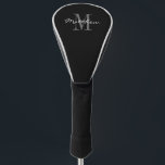 Personalised monogram golf driver cover gift idea<br><div class="desc">Personalised monogram golf driver cover for golfer. Add your own custom name or surname. Elegant script typography template with name initial letter for him or her. Classy Birthday or Father's day gift idea for dad or grandpa. Stylish black and white design or custom colour background. Unique one of a kind...</div>