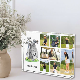 Personalised Monogram Golf Photo Collage Block