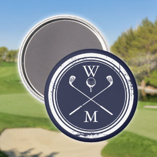 Personalised Monogram Golf Royal Blue Magnet