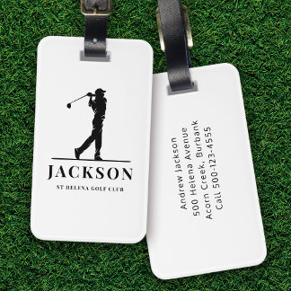 Personalised Monogram Golfer Luggage Tag