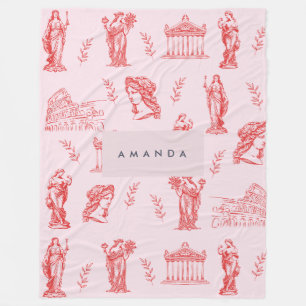Personalised Monogram Greek Ancient Statue Gifts Fleece Blanket
