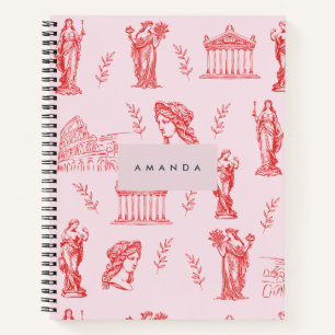 Personalised Monogram Greek Ancient Statue Gifts Notebook