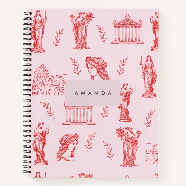Personalised Monogram Greek Ancient Statue Gifts Notebook (Front)