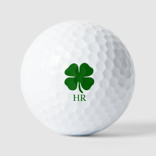 Personalised Monogram Green Clover Golf Balls