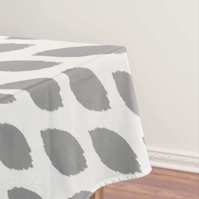 Personalised Monogram Grey Abstract Oval Pattern Tablecloth (In Situ)