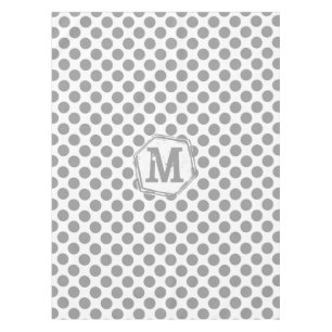 Personalised Monogram Grey Polka Dot Pattern Tablecloth
