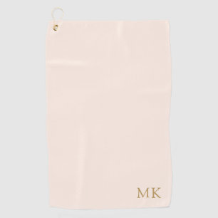 Personalised Monogram Initial Blush Gold Modern Golf Towel