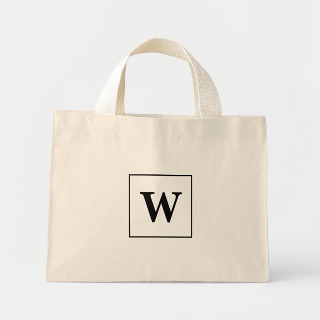 Personalised Monogram Initial Elegant Mini Tote Bag (Front)