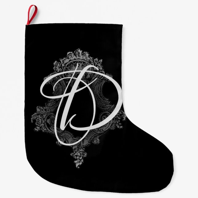 Personalised Monogram Initial  Large Christmas Stocking (Front)