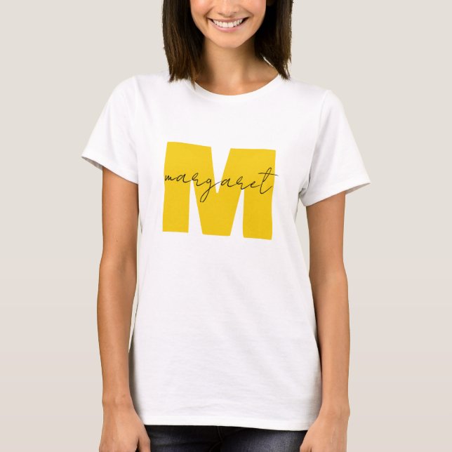 Personalised Monogram Initial Letters Name T-Shirt (Front)