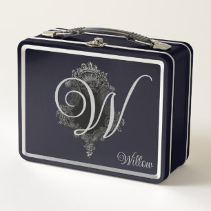 Personalised Monogram Initial  Metal Lunch Box