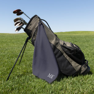 Personalised Monogram Initial Modern Dark Navy Golf Towel