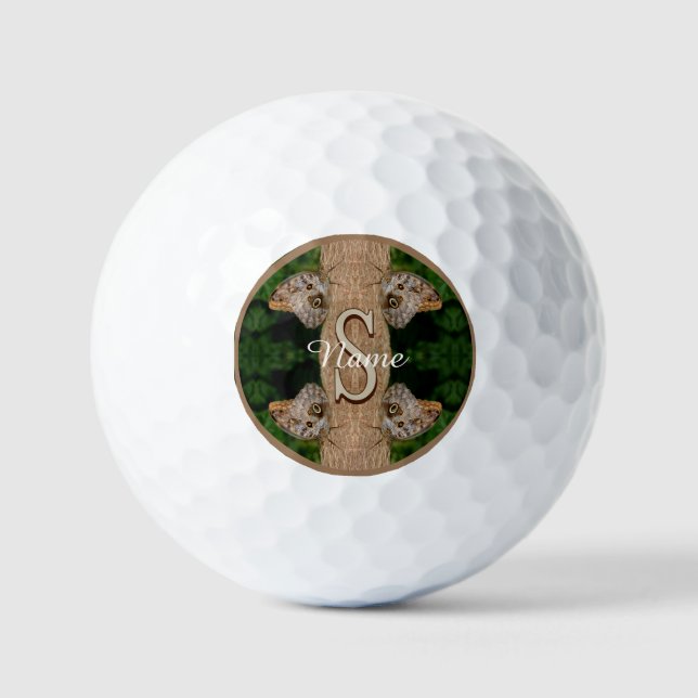 Personalised Monogram Initial Name Butterfly Art Golf Balls (Front)