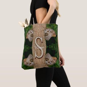 Personalised Monogram Initial Name Butterfly Art Tote Bag