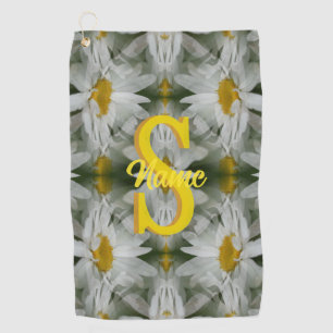 Personalised Monogram Initial Name Daisy Art Golf Towel