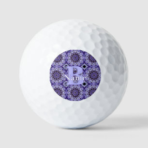 Personalised Monogram Initial Name Floral Art Golf Balls