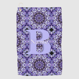 Personalised Monogram Initial Name Floral Art Golf Towel